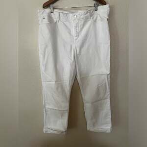 NYDJ Not Your Daughters Jeans white cuffed ankle jeans 20W plus